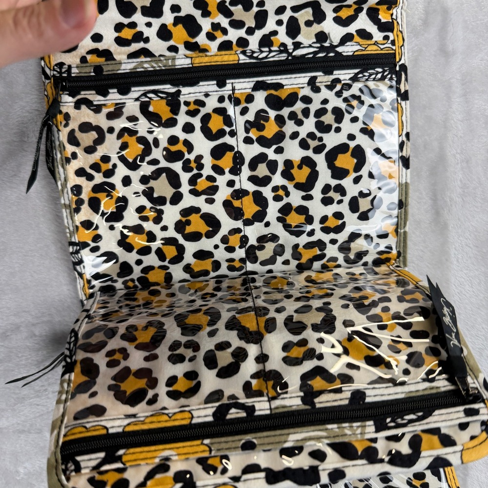 Vera Bradley Hanging Travel Organizer Quilted‎ Floral Leopard Yellow Black White - Picture 4 of 8